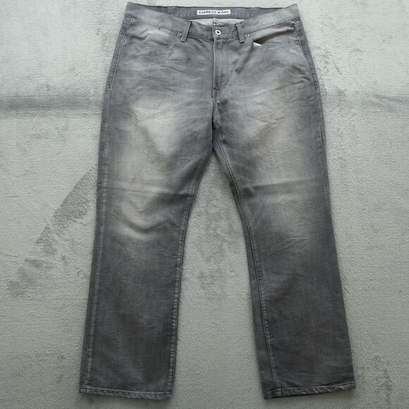 Express Other - Express Jeans Mens 38x32 Gray Bootcut Kingston Classic Fit Denim Stone Wash
